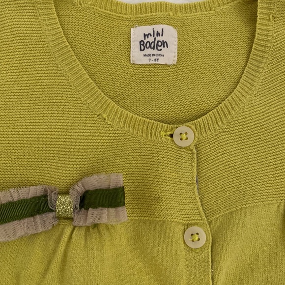 7-8 yr mini Boden cardigan lime - Picture 3 of 4